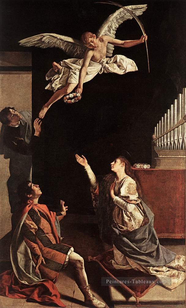 Sts Cecilia Valerianus et Tiburtius peintre baroque Orazio Gentileschi Peintures à l'huile